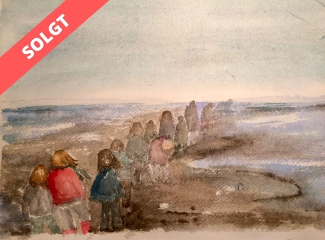 På vej. (22x29 cm). Indrammet. 1200 kr