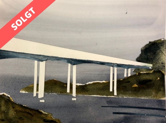 Broen. (30x30 cm). Uindrammet. Collage. 900 kr.