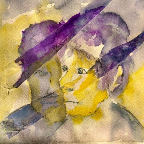Dobbeltportræt. 30x30 cm. 1200 kr.