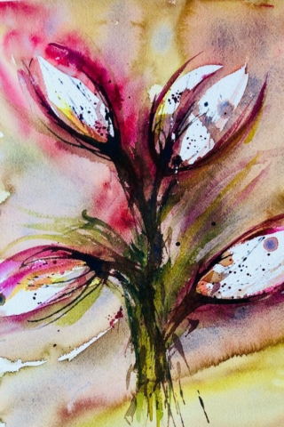 I fuldt flor. 30x40 cm. 2000kr.