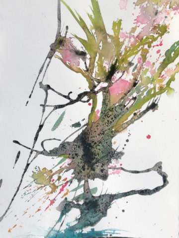 Blomsterfantasi. 30x40cm 2000kr