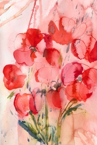 Blomsterfantasi. 40x50 cm. 2000 kr.