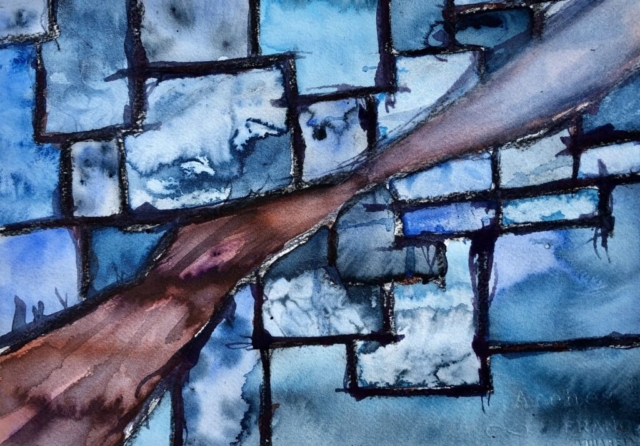 Lys i sprækken. 30x40 cm. 2000kr.